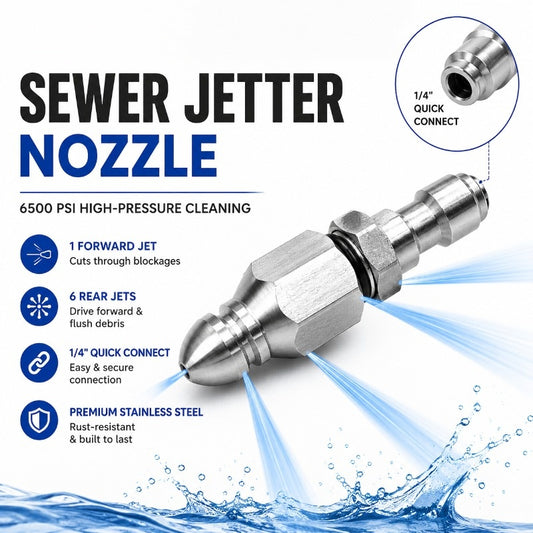 🔥LAST DAY SALE ONLY!! ✨BUY 1 GET 1 FREE!!!🔥Stainless Steel Sewer Jetter Nozzle