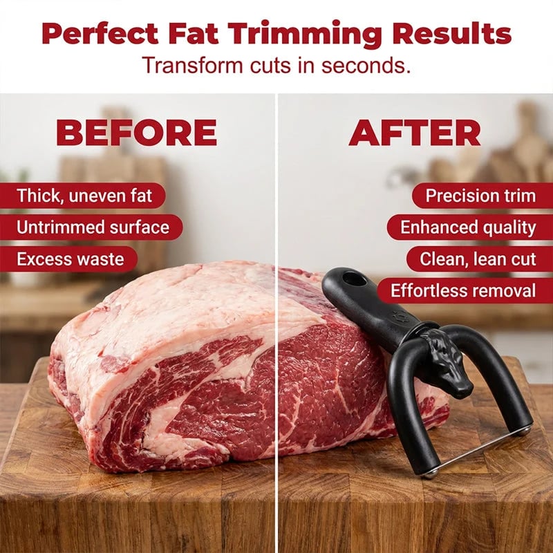 🔥LAST DAY SALE 49% OFF! 🥩 Handheld Fat Trimmer for Beef & Pork, Portable Meat Fat Remover Tool, Easy Brisket Trimming BBQ Kitchen Gadget