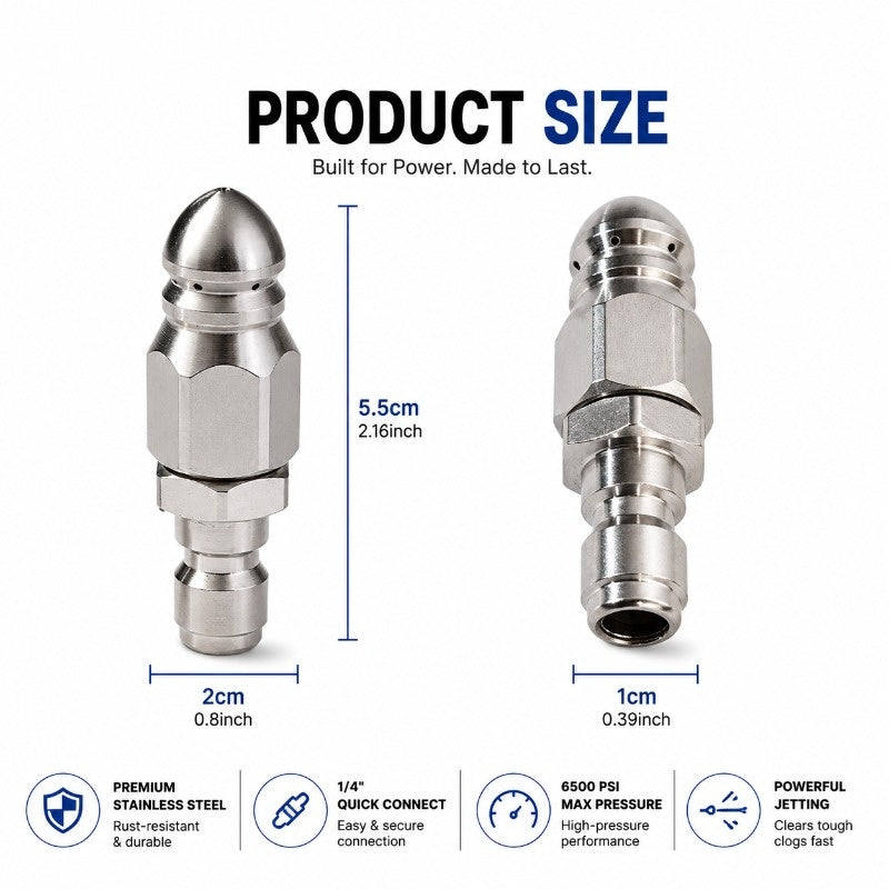 🔥LAST DAY SALE ONLY!! ✨BUY 1 GET 1 FREE!!!🔥Stainless Steel Sewer Jetter Nozzle