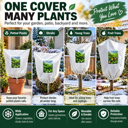 Winter Frost Protection Plant Cover with Zipper & Clear Window ❄️🌿